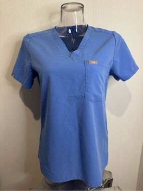 FIGS Catarina Scrub Top. Small. Blue. PO 2443. No flaws noted!